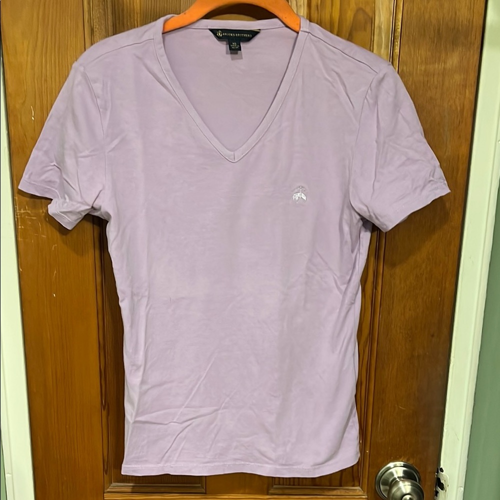 Brooks Brothers Lavender V-Neck T-Shirt
